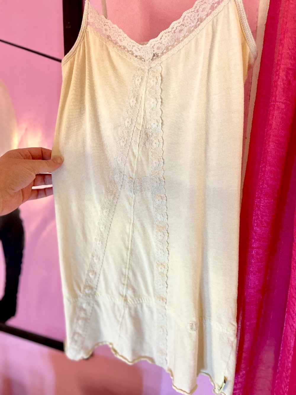 Vintage Hollister Tank Top Lace Detail Feminine Ruffle y2k Women’s Small - Picture 3 of 5